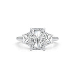 Stunning 4.0 CT Radiant Moissanite Engagement Ring with Three Stone Design 2