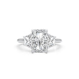 Stunning 4.0 CT Radiant Moissanite Engagement Ring with Three Stone Design 2
