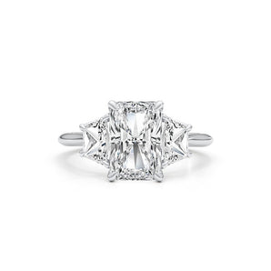 Stunning 4.0 CT Radiant Moissanite Engagement Ring with Three Stone Design