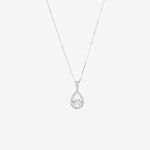Round Cut Cubic Zirconia in 925 Sterling Silver Necklace 1