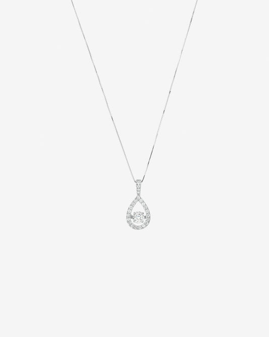 Round Cut Cubic Zirconia in 925 Sterling Silver Necklace 1
