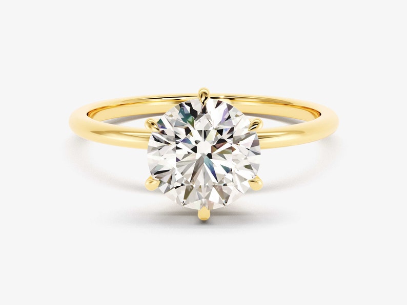 Stunning 1.0-2.0 CT Round Moissanite Engagement Ring with Solitaire Design 1