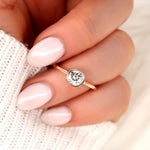 Stunning 0.75 CT Round Moissanite Engagement Ring With Bezel Design 8