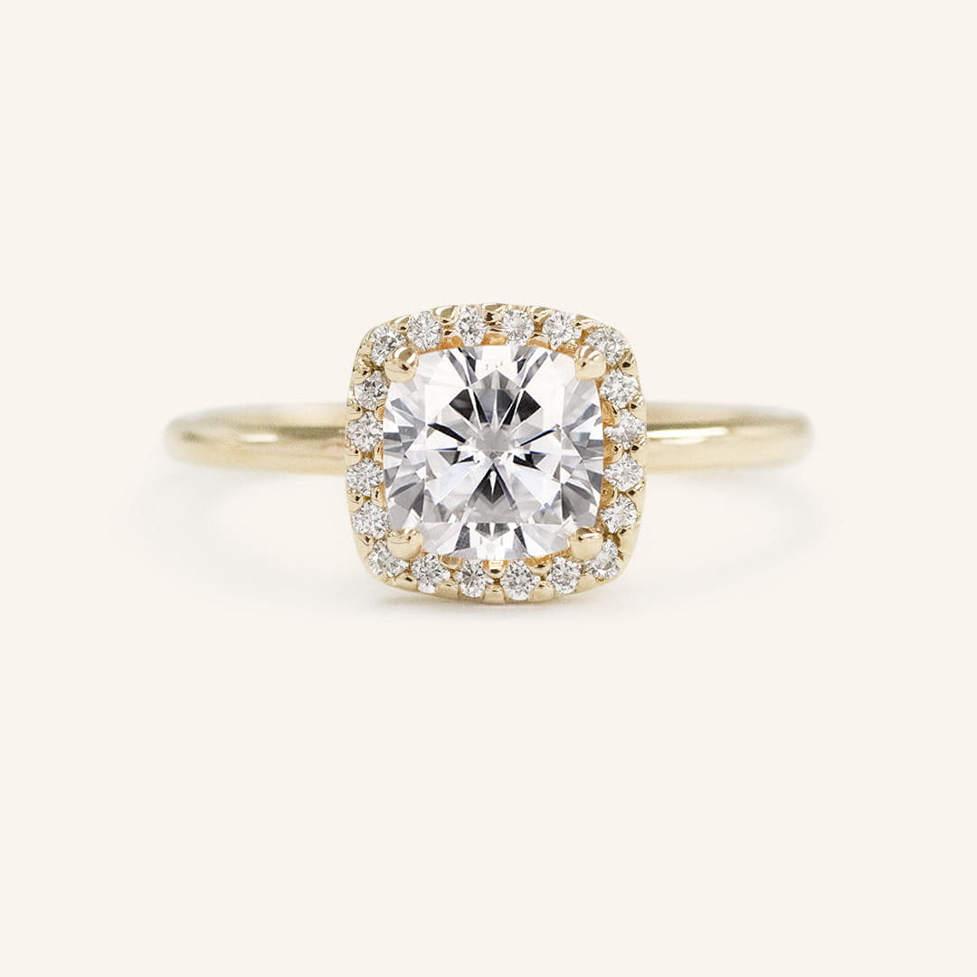 Stunning 1 CT Cushion Moissanite Engagement Ring With Halo Design 1