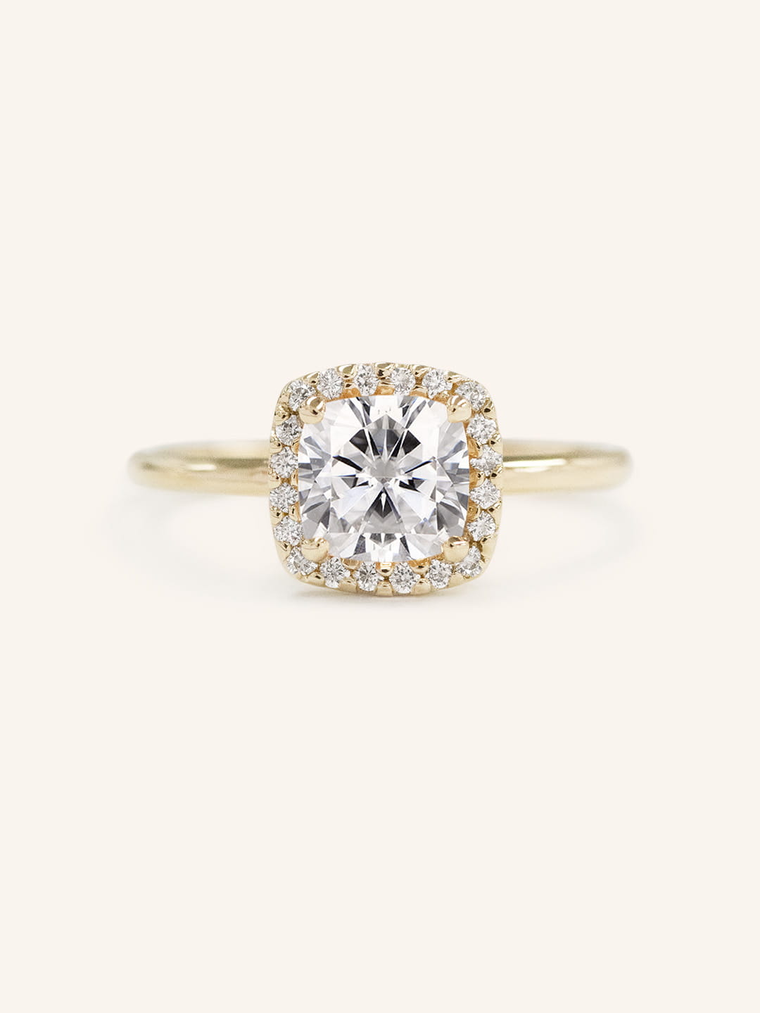 Stunning 1 CT Cushion Moissanite Engagement Ring With Halo Design 1