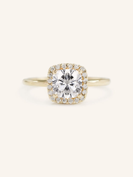 Stunning 1 CT Cushion Moissanite Engagement Ring With Halo Design 1