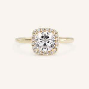 Stunning 1 CT Cushion Moissanite Engagement Ring With Halo Design