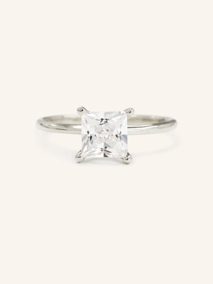 Stunning 1 CT Princess Moissanite Engagement Ring With Solitaire Design 4