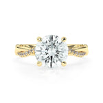 Stunning 3.0 CT Round Moissanite Engagement Ring with Hidden Halo & Twisted Pave Design 1