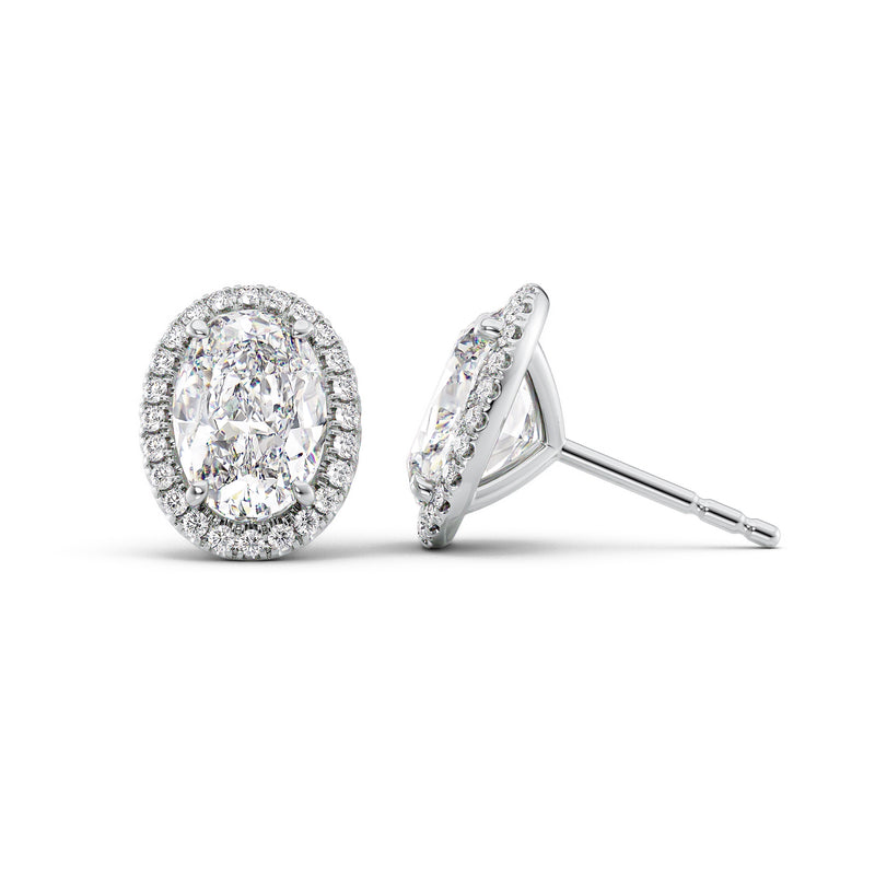 
                  
                    3 TCW Oval Cut Halo Stud Moissanite Earrings
                  
                