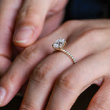 Stunning 1.0 - 2.0 CT Oval Moissanite Engagement Ring with Pave Design 2