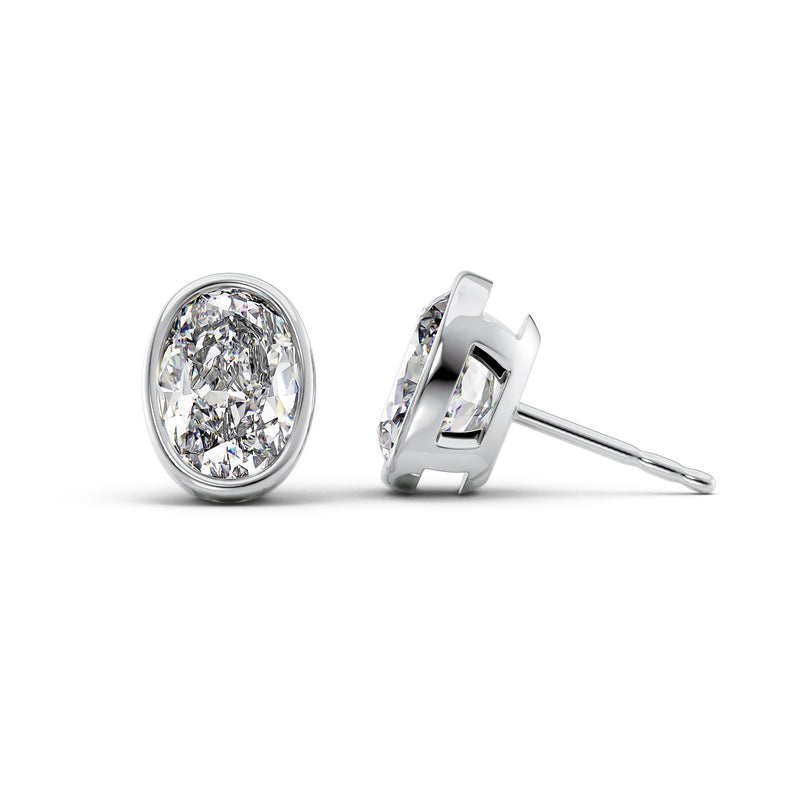 
                  
                    3 TCW Oval Cut Bezel Stud Moissanite Earrings
                  
                