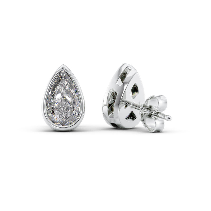 
                  
                    3 TCW Pear Cut Bezel Stud Moissanite Earrings
                  
                