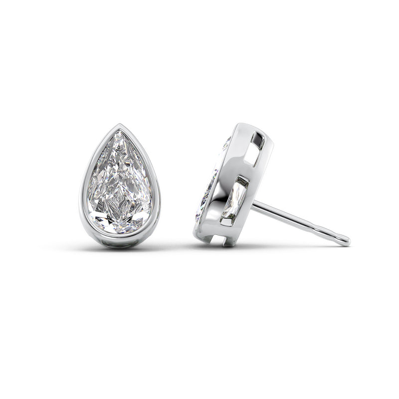 
                  
                    3 TCW Pear Cut Bezel Stud Moissanite Earrings
                  
                