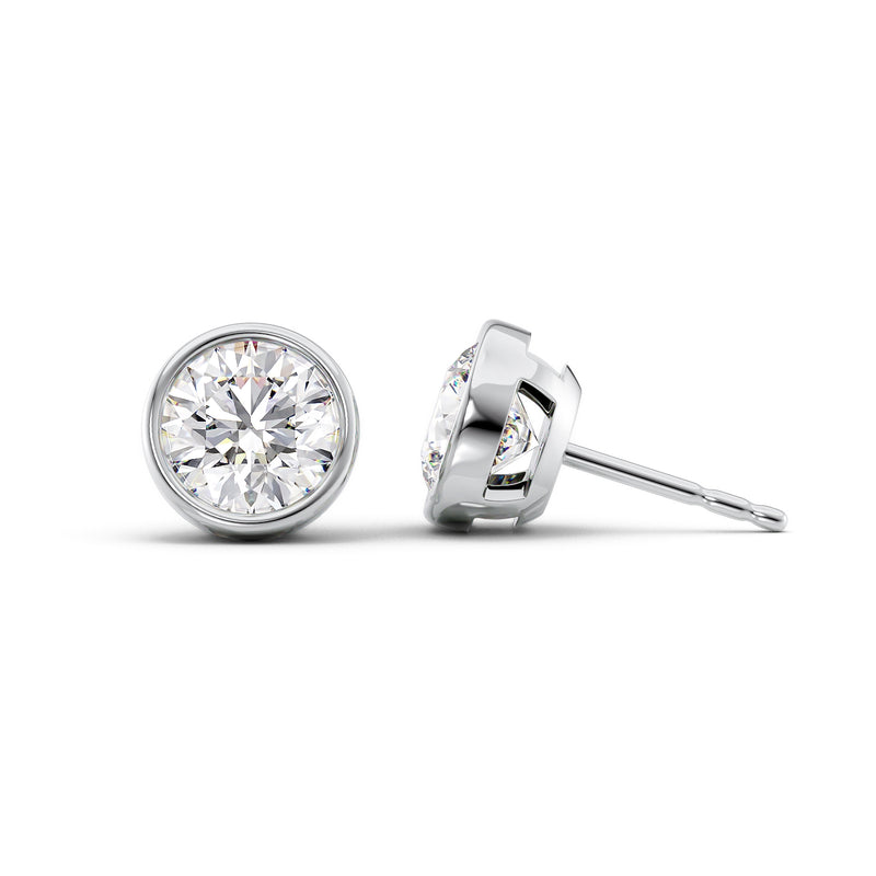 
                  
                    3 TCW Round Cut Bezel Stud Moissanite Earrings
                  
                