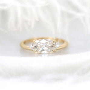 Stunning 1.80 CT Marquise Moissanite Engagement Ring with Solitaire Design