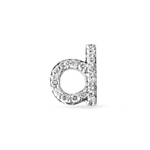 0.20 CT Round Moissanite Diamond Initial Asymmetric Necklace in Solid Gold 5
