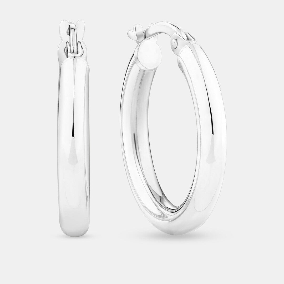Round Cut Cubic Zirconia in 925 Sterling Silver Earrings 1