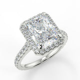 Stunning 2.45 CT Radiant Moissanite Engagement Ring with Halo & Pave Design 5