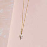 0.30 TCW Round Cut Moissanite Diamond Cross Pendant Necklace in Solid Gold 1