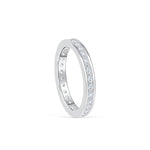 Stunning 0.3 TCW Round Moissanite Stones Channel Wedding Band 2
