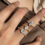 Stunning 1.50 CT Marquise Moissanite Engagement Ring with Cluster Design 5