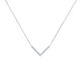 0.40 CT Round Moissanite Diamond V-Shape Pendant Necklace in Solid Gold 5