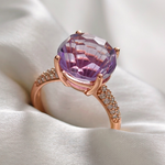 3.0 CT Round Cut Pave Amethyst Ring 5