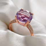 3.0 CT Round Cut Pave Amethyst Ring 5