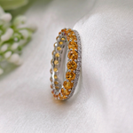 3 TCW Round Yellow Citrine Full Eternity Wedding Band 3