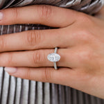 3.40 CT Oval Moissanite Ring Featuring Hidden Halo Style 4