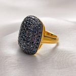1.0 TCW Round Cut Black Gemstones Ring 3