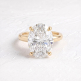 Hailey Bieber – Inspired 8 Carat Oval Cut Hidden Halo Lab Grown Diamond Engagement Ring