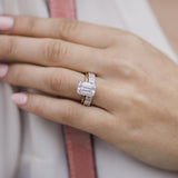 3.50 CT Emerald Moissanite Ring Featuring Hidden Halo Style 4