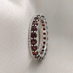 3.0 TCW Red Garnets Full Eternity Wedding Band 3