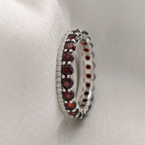 3.0 TCW Red Garnets Full Eternity Wedding Band 3