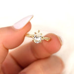Stunning 1.50 CT Pear Moissanite Engagement Ring with Twisted Pave Design 8