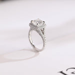 Stunning 1.0 - 2.0 CT Cushion Moissanite Engagement Ring With Pave & Halo Design 5