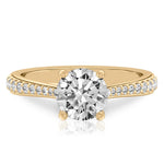 Stunning 1.0- 2.0 CT Round Moissanite Engagement Ring with Pave Design 1