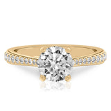 Stunning 1.0- 2.0 CT Round Moissanite Engagement Ring with Pave Design 1