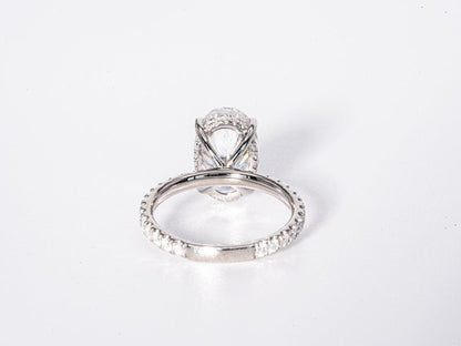 Stunning 3.50 CT Oval Cut Moissanite Engagement Ring with Hidden Halo & Pave Design 2