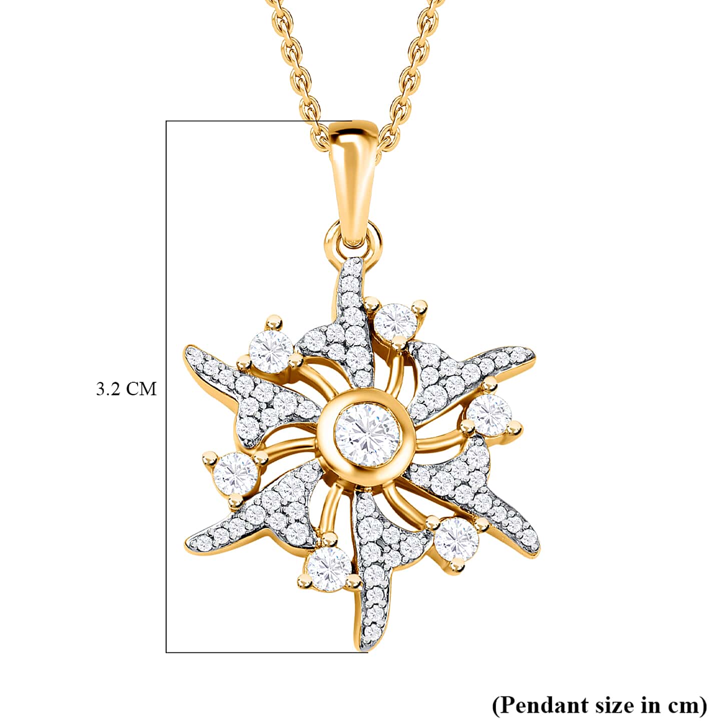 Round Cut Cubic Zirconia in 925 Sterling Silver Necklace 4