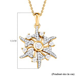 Round Cut Cubic Zirconia in 925 Sterling Silver Necklace 4