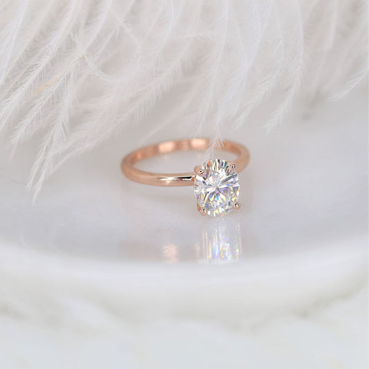 Stunning 2.10 CT Oval Moissanite Engagement Ring with Solitaire Design 2