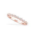 Stunning 0.2 TCW  Round Moissanite Stones in Half Eternity Wedding Band 2