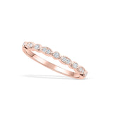 Stunning 0.2 TCW  Round Moissanite Stones in Half Eternity Wedding Band 2