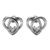 Round Cut Cubic Zirconia in 925 Sterling Silver Earrings 4