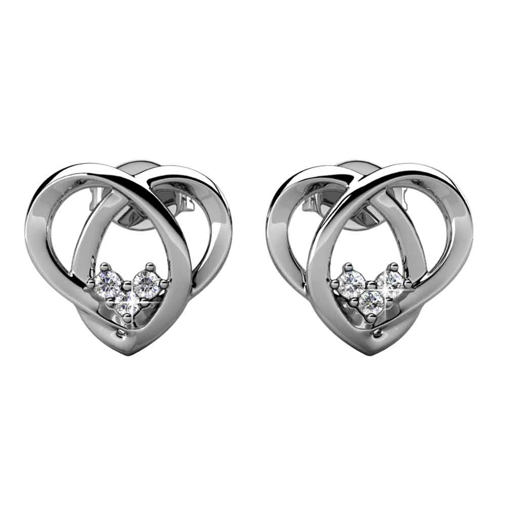 Round Cut Cubic Zirconia in 925 Sterling Silver Earrings 4