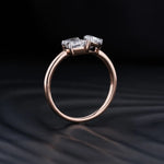 Stunning 1.50 CT Pear & Emerald Moissanite Engagement Ring with Two Stone Design 4