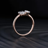 Stunning 1.50 CT Pear & Emerald Moissanite Engagement Ring with Two Stone Design 4
